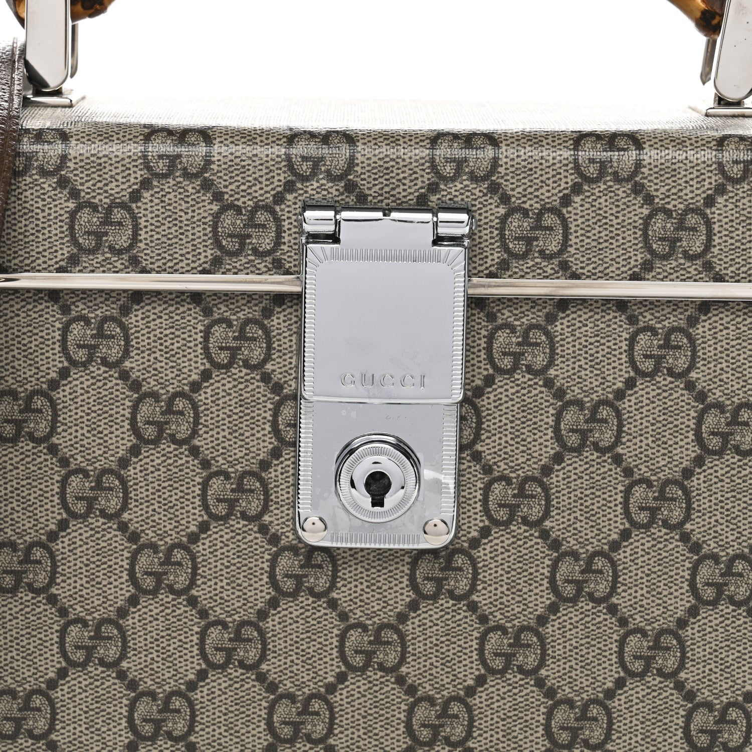 Gucci GG Supreme Monogram Globe-Trotter Beauty Case Brown