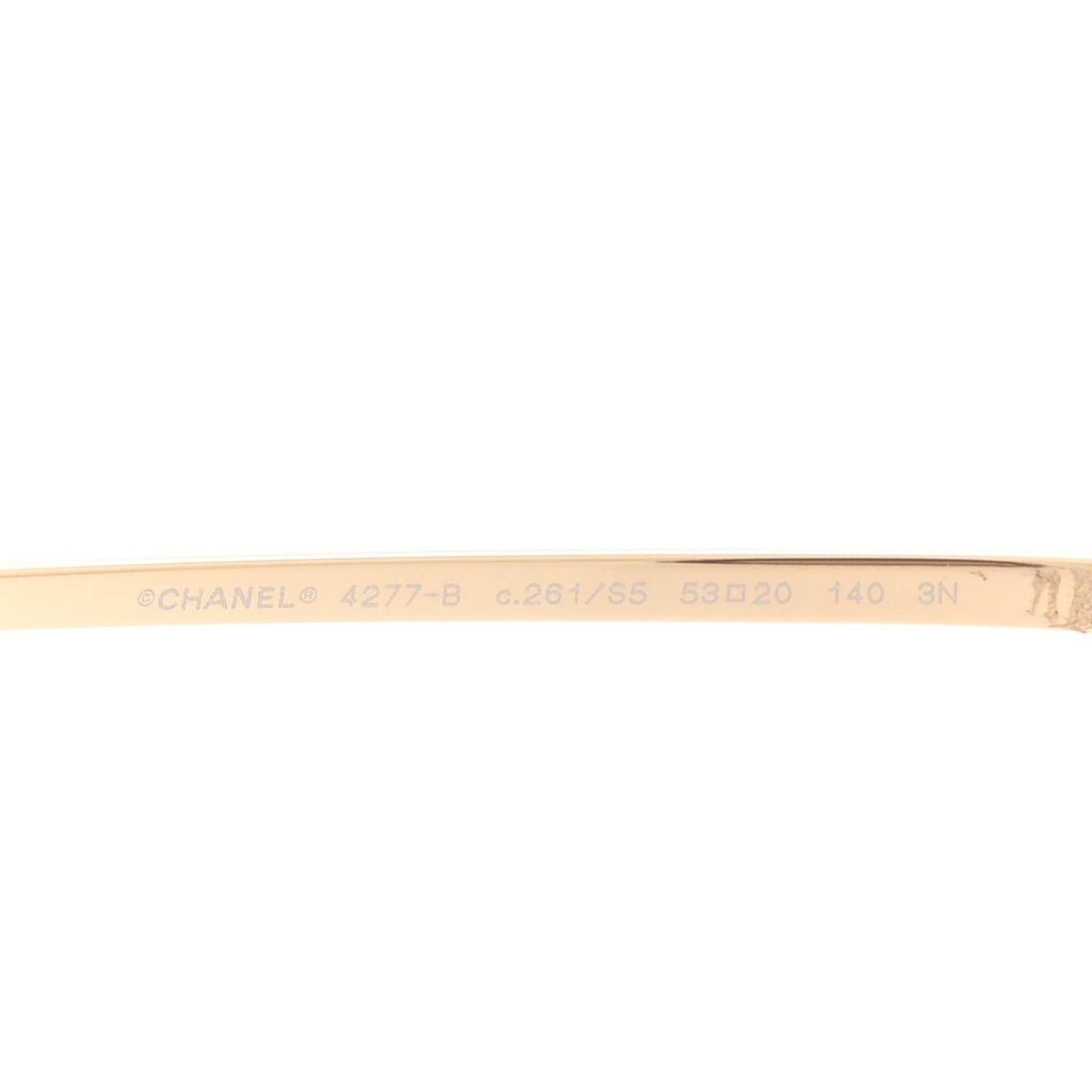 Chanel Square Frame Sequin Sunglasses 4277-B Gold Brown