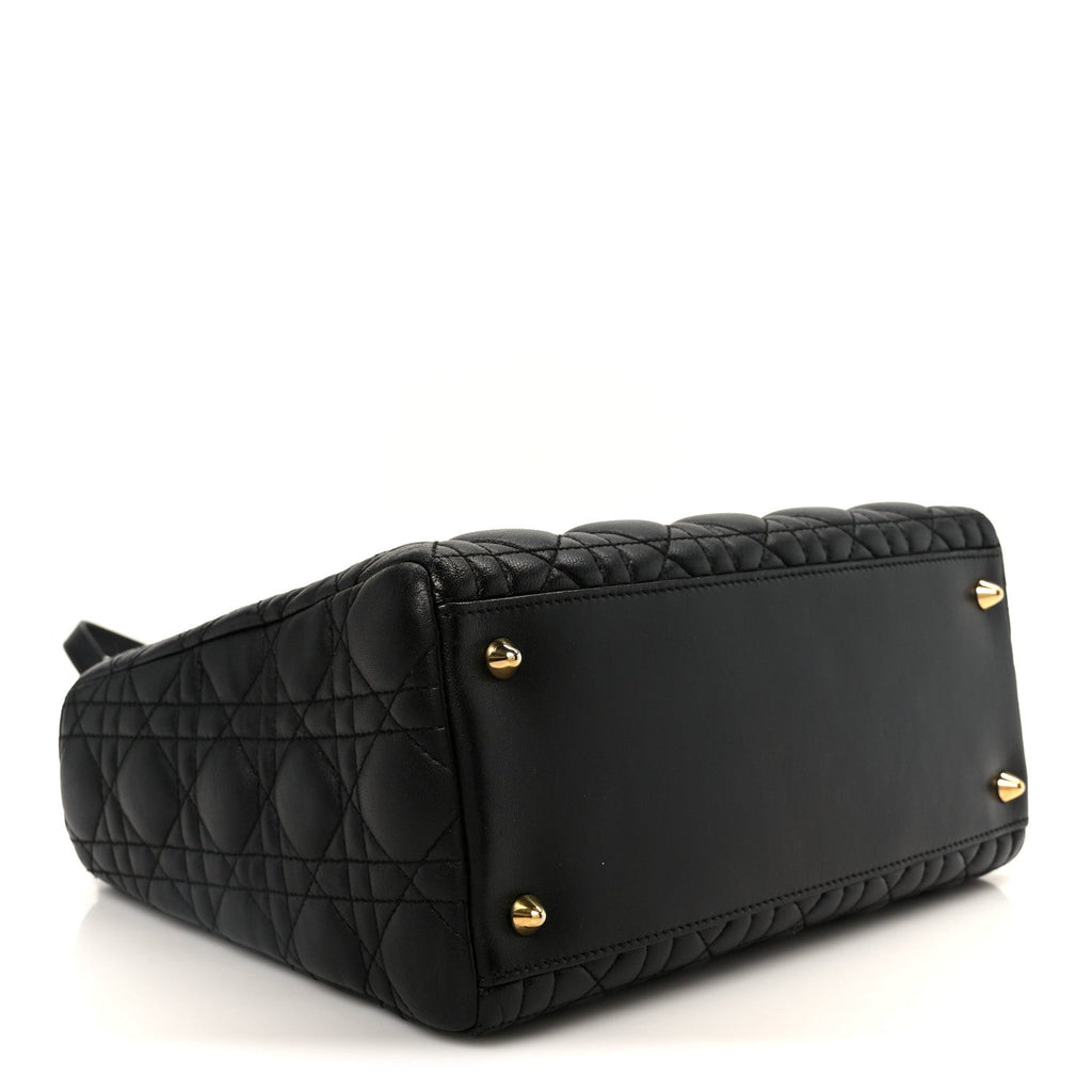 Christian Dior Lambskin Cannage Medium Lady Dior Black