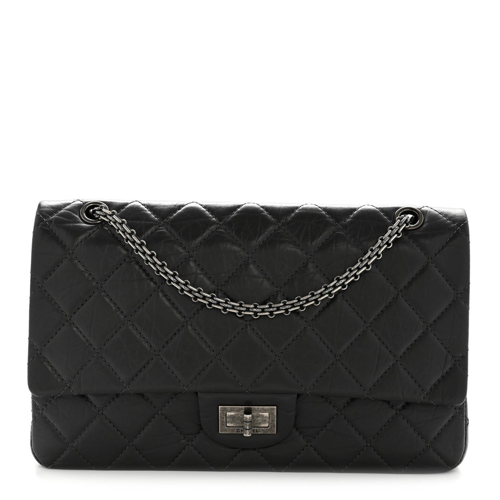 Chanel Aged Calfskin Quilted 2.55 Reissue 227 Flap Dark Grey