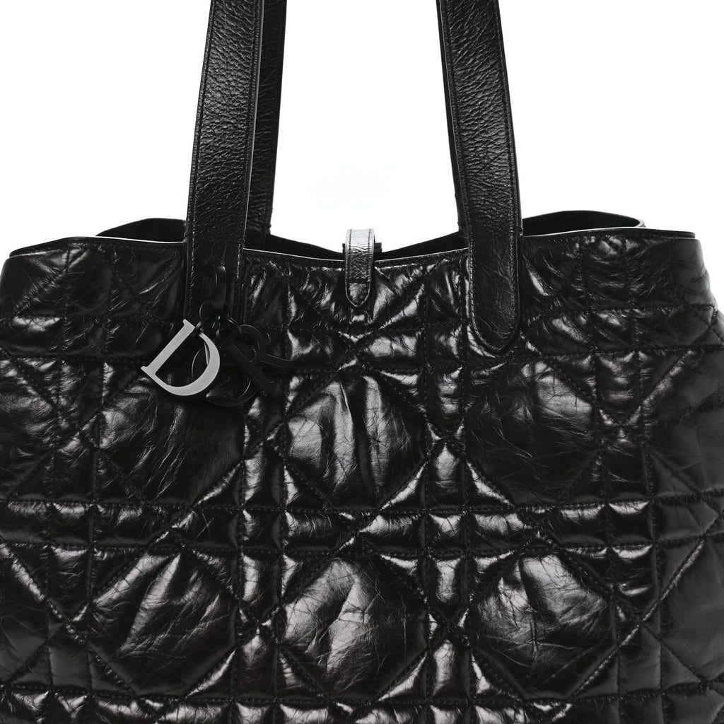 Christian Dior Crinkled Calfskin Macrocannage Large Toujours Black