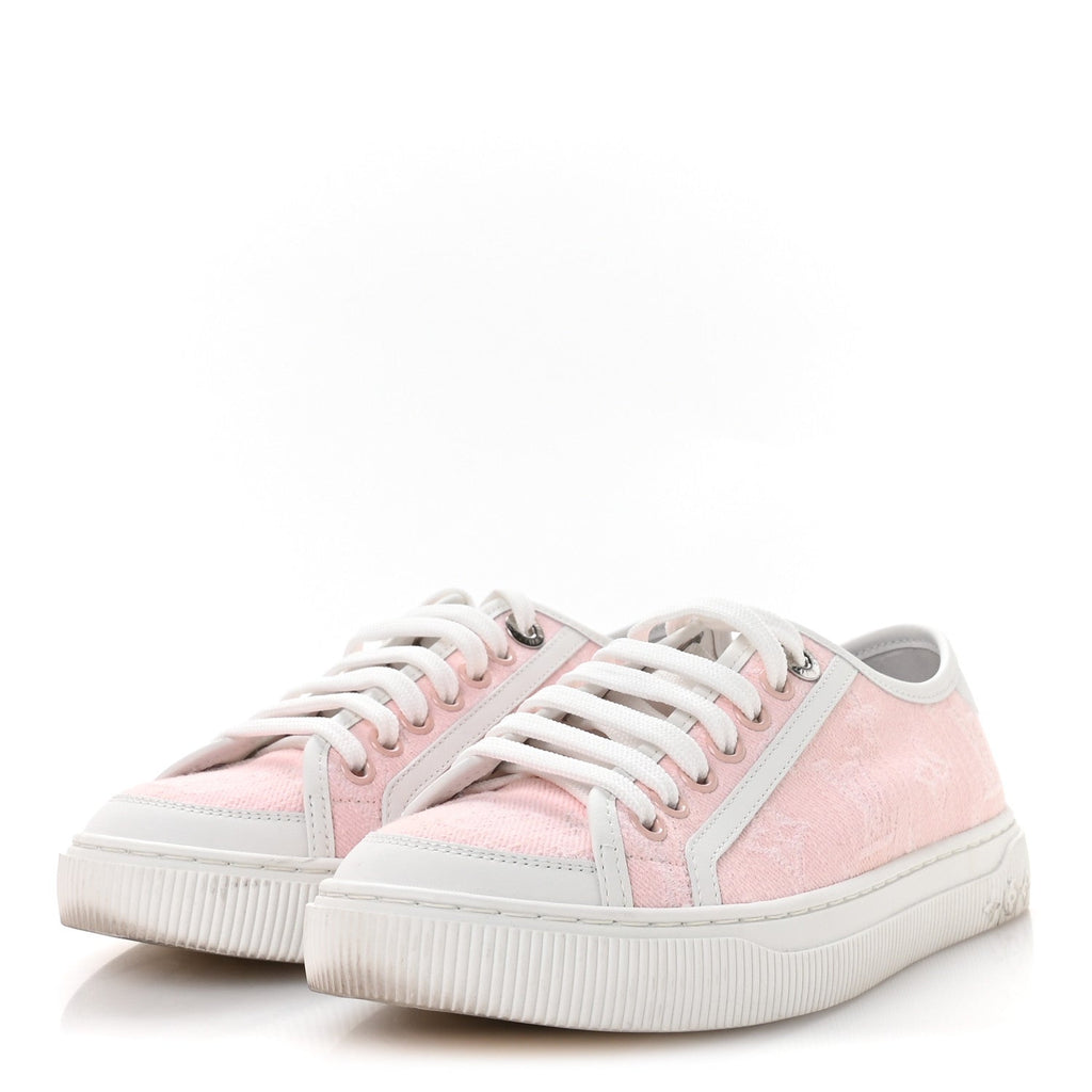 Louis Vuitton Denim Monogram Lagoon Sneakers 35 Pink