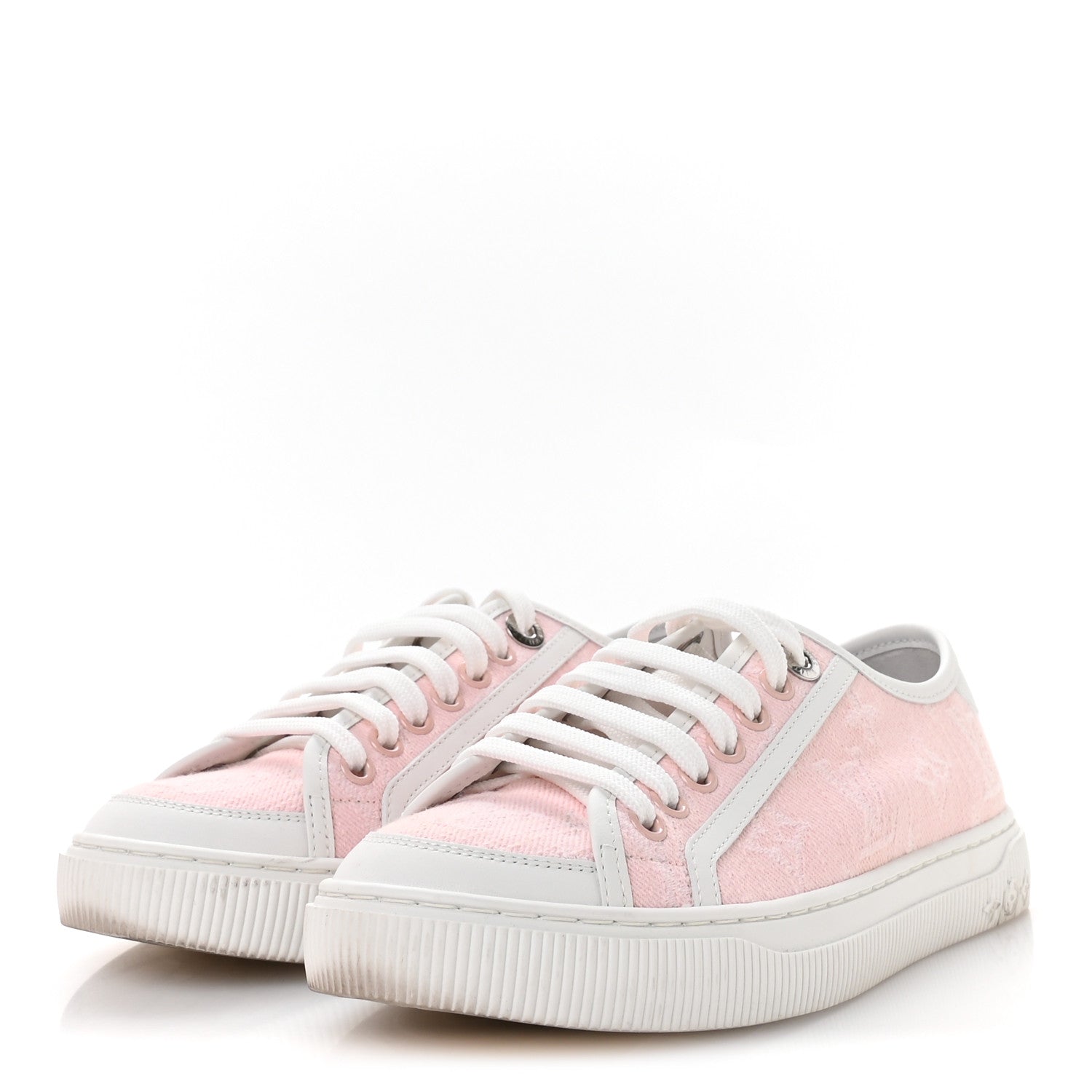Louis Vuitton Denim Monogram Lagoon Sneakers 35 Pink
