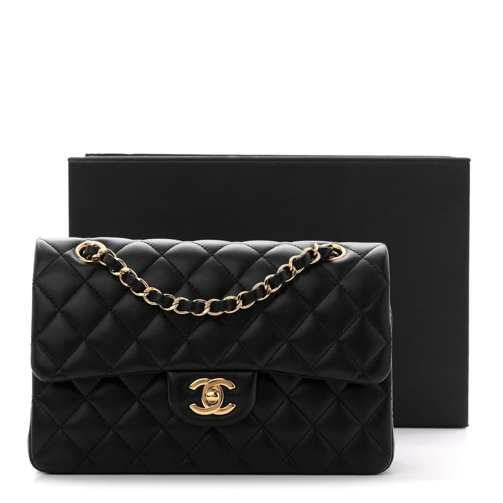 Chanel Lambskin Quilted Small Double Flap Black