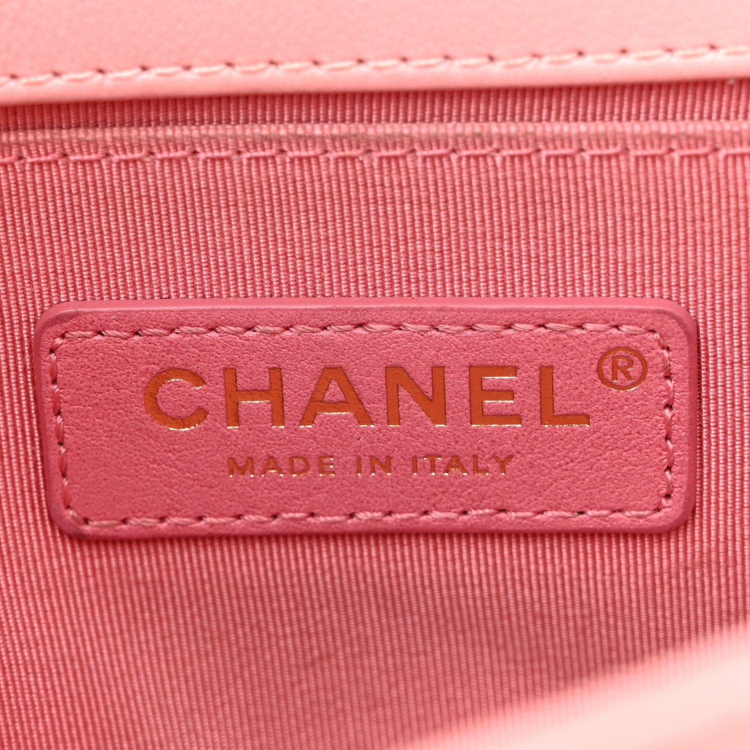 Chanel Calfskin Chevron Embroidered Small Boy By The Sea Flap Pink