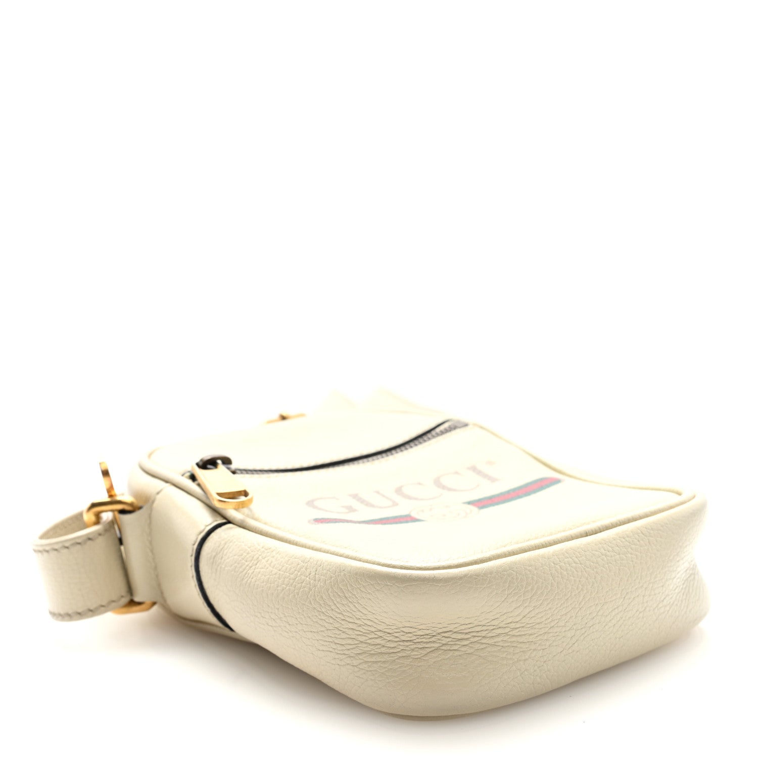 Gucci Grained Calfskin Mini Logo Messenger Bag White