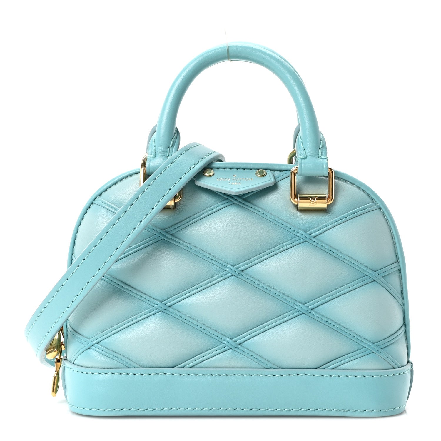 Louis Vuitton Lambskin Malletage Alma Nano Lagoon Blue