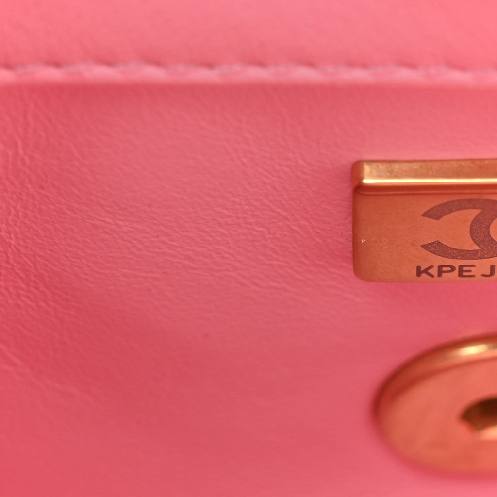 Chanel Lambskin Wenge Quilted Mini Fashion Wood Square Flap Pink