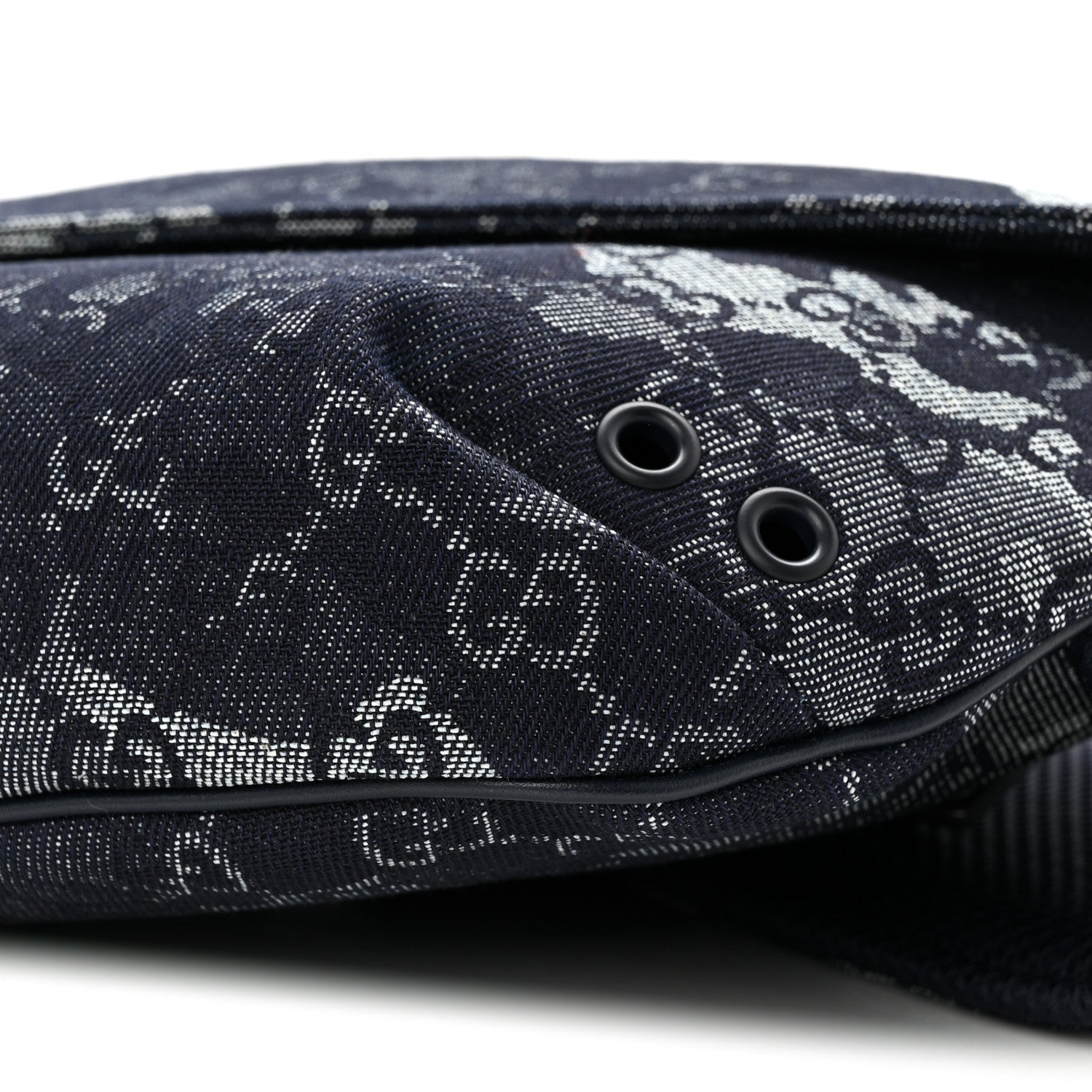 Gucci Denim Monogram Web Belt Bag Blue Multicolor