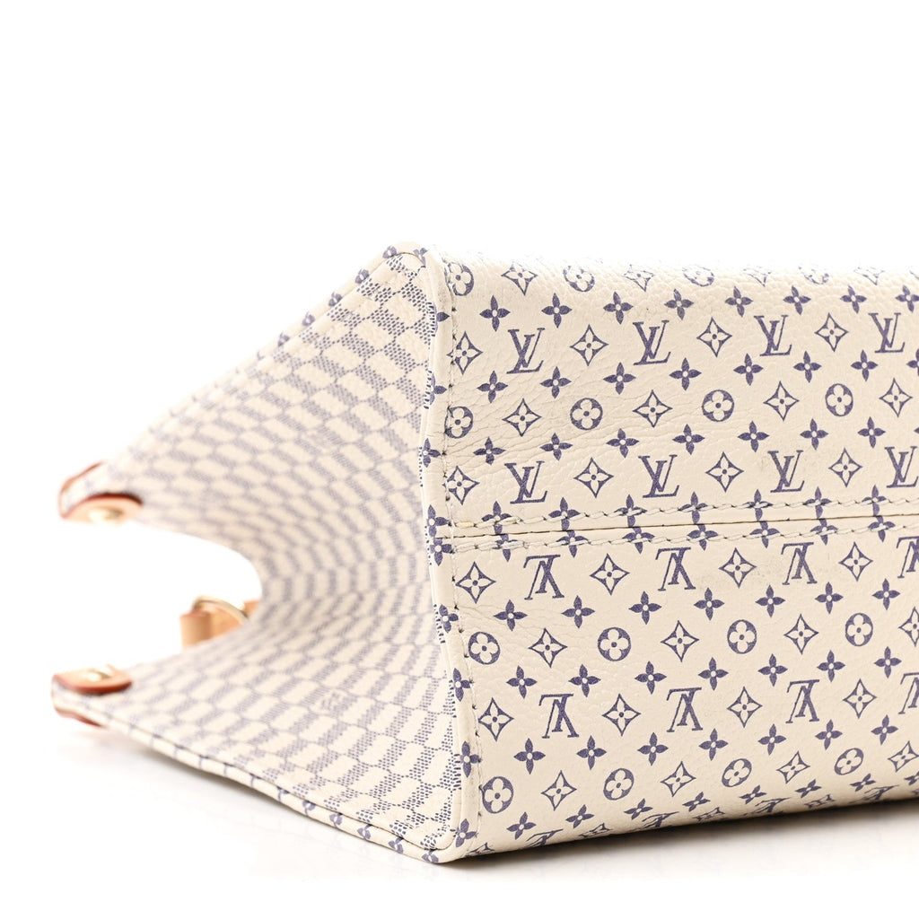 Louis Vuitton Monogram Damier Calfskin Romance Onthego PM Azure Blue Sand
