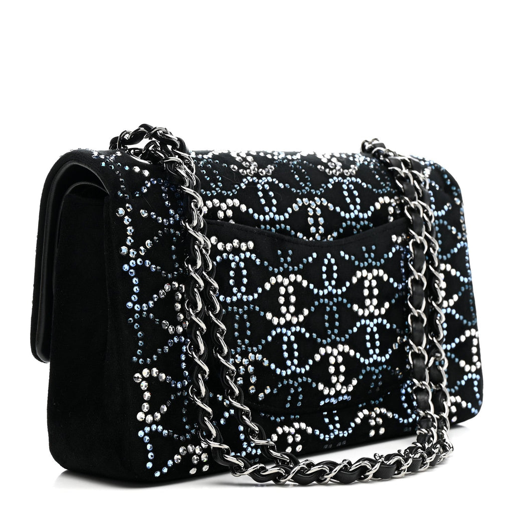 Chanel Velvet Crystal Medium Double Flap Black