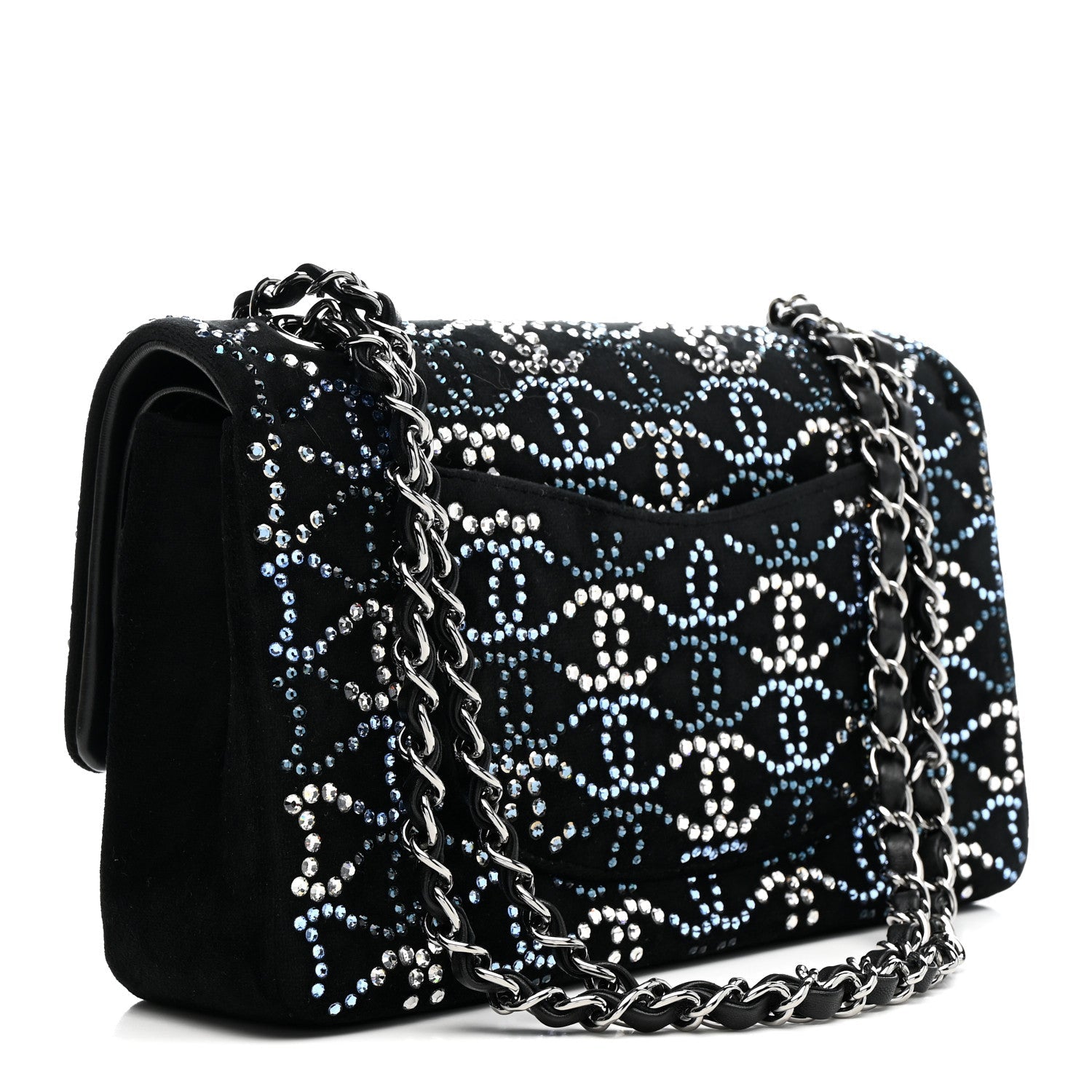 Chanel Velvet Crystal Medium Double Flap Black