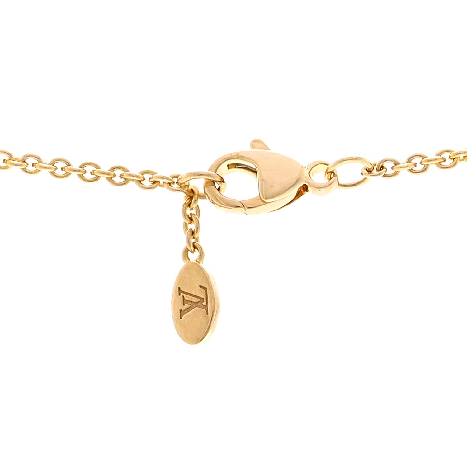 Louis Vuitton 18K Yellow Gold Blue Titanium Small Les Gastons Tag Pendant Necklace