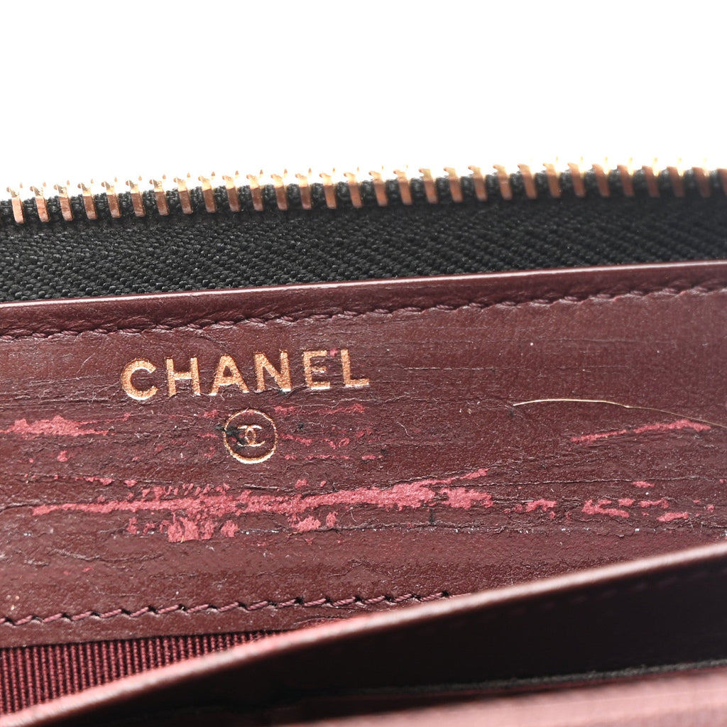 Caviar Quilted Large Gusset Zip Around Wallet Black