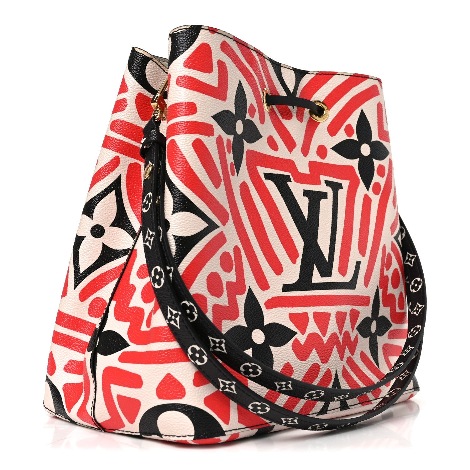 Louis Vuitton Monogram Giant Crafty NeoNoe MM Creme Rouge Black