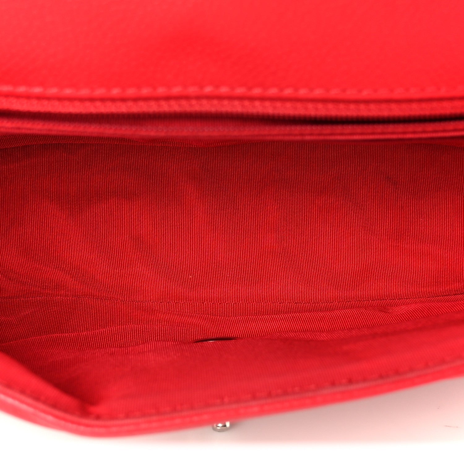 Chanel Caviar Chevron Quilted Single Flap Red