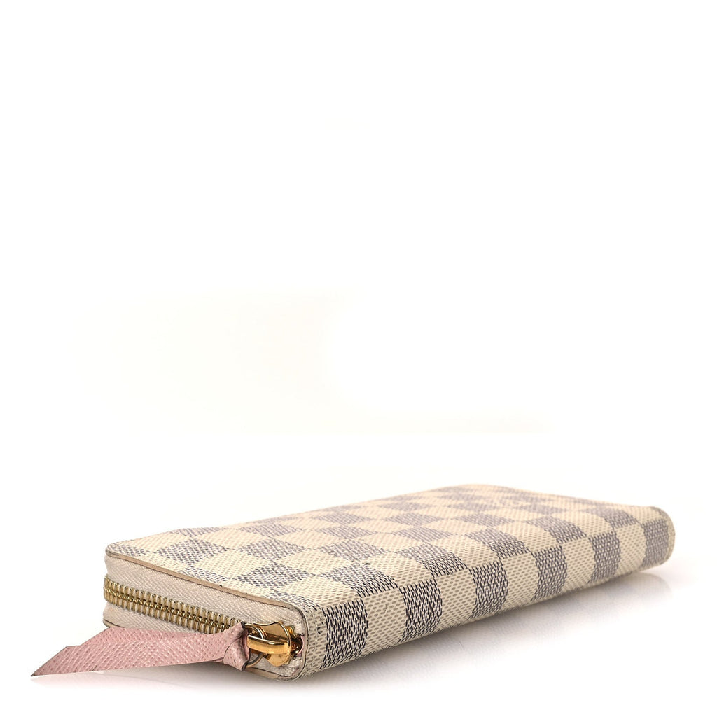 Louis Vuitton Damier Azur Clemence Wallet Rose Ballerine