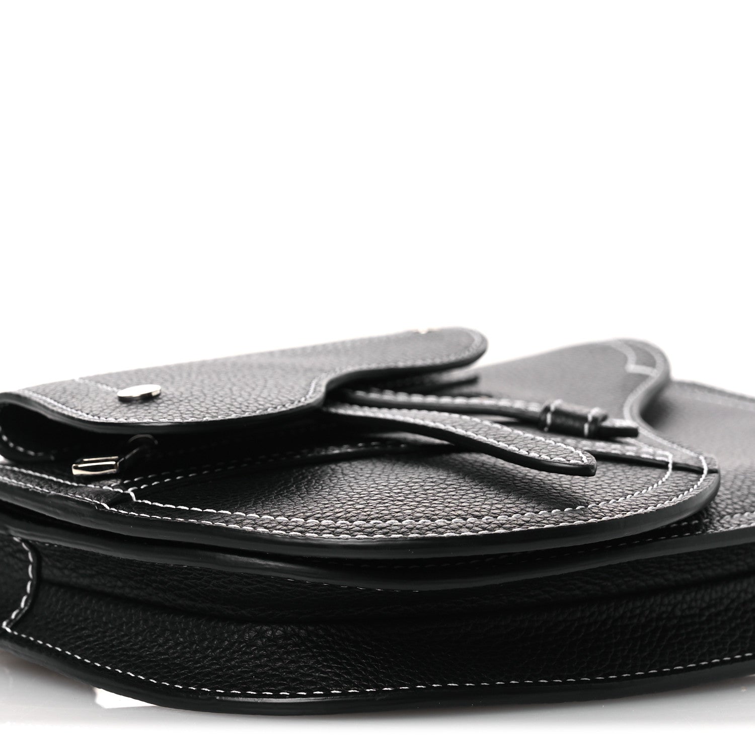 Christian Dior X KAWS Grained Calfskin Saddle Pouch Black