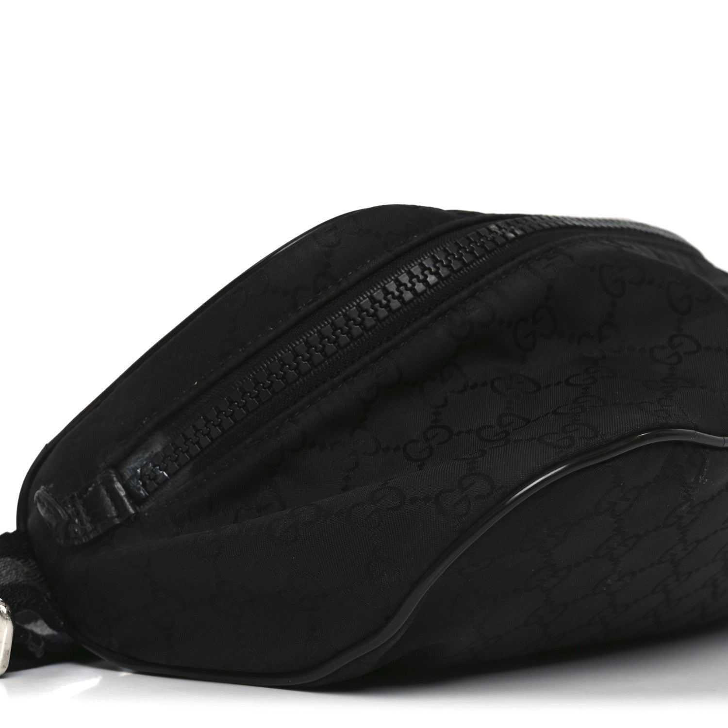 Gucci Nylon Monogram Fanny Pack Belt Bag Black