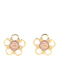 Resin CC Flower Earrings Gold Pink