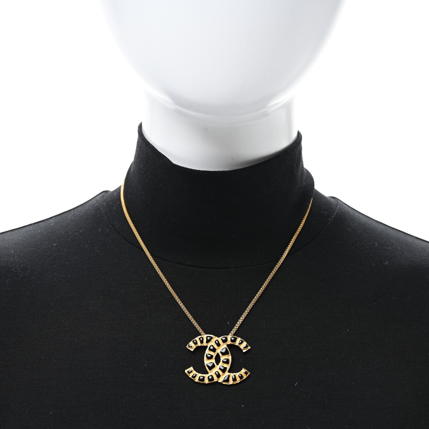 Resin Along The Nile CC Pendant Necklace Gold Black