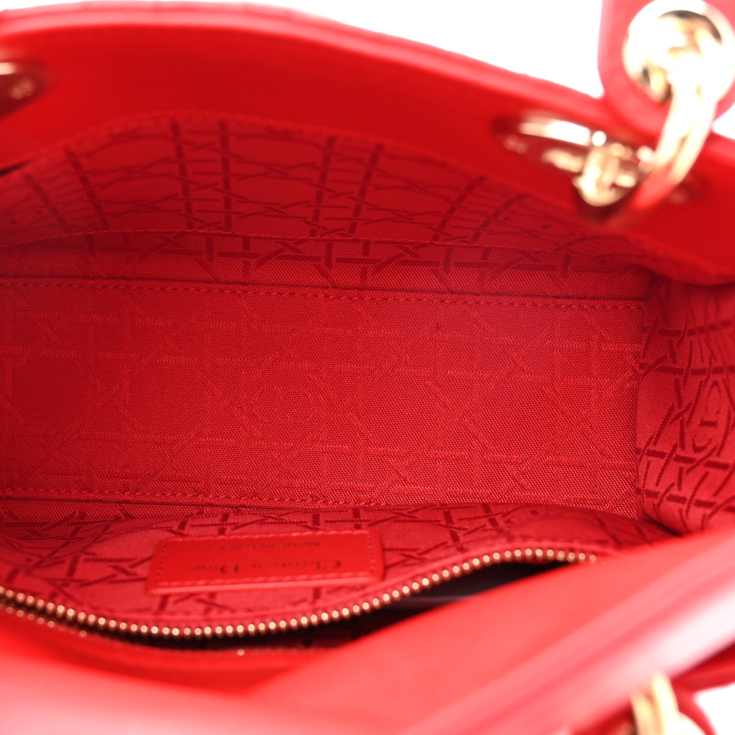Christian Dior Lambskin Cannage Small My ABCDior Lady Dior Red