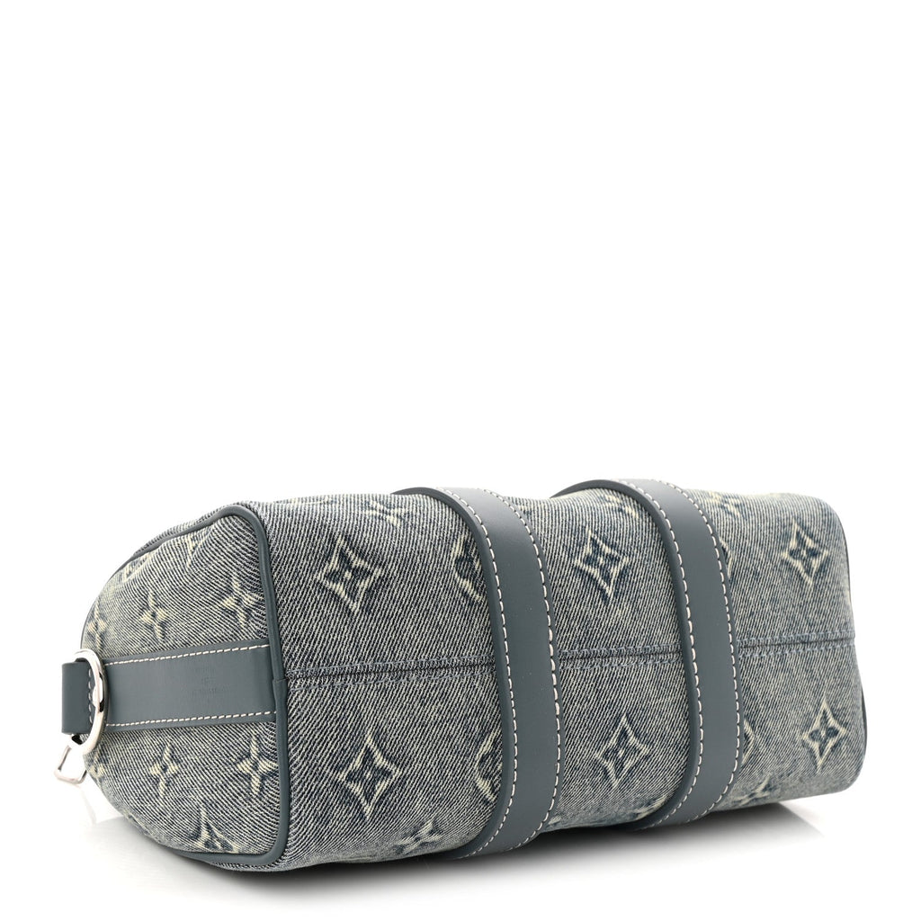 Louis Vuitton Monogram Washed Denim Keepall Bandouliere 25