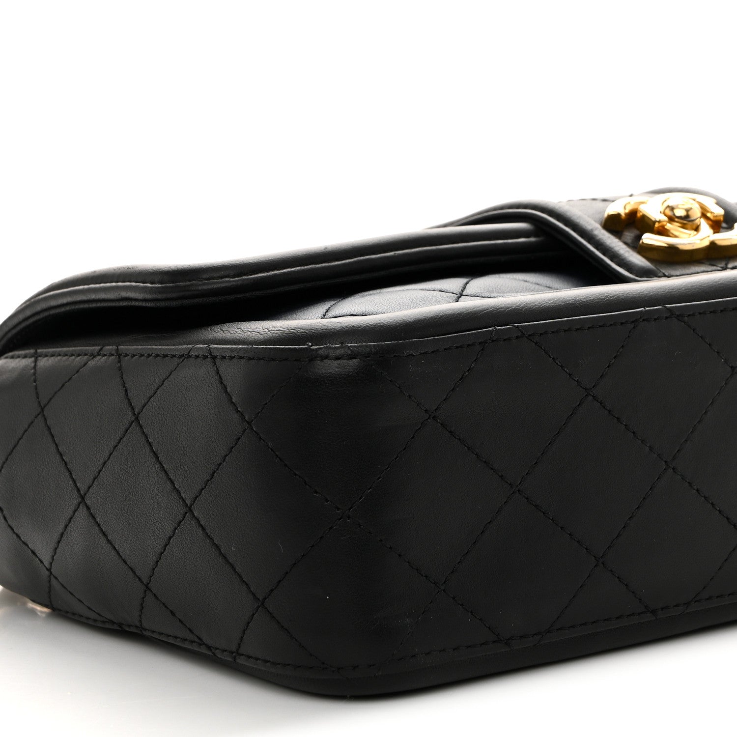 Chanel Lambskin Quilted Medium Elegant CC Flap Navy Black