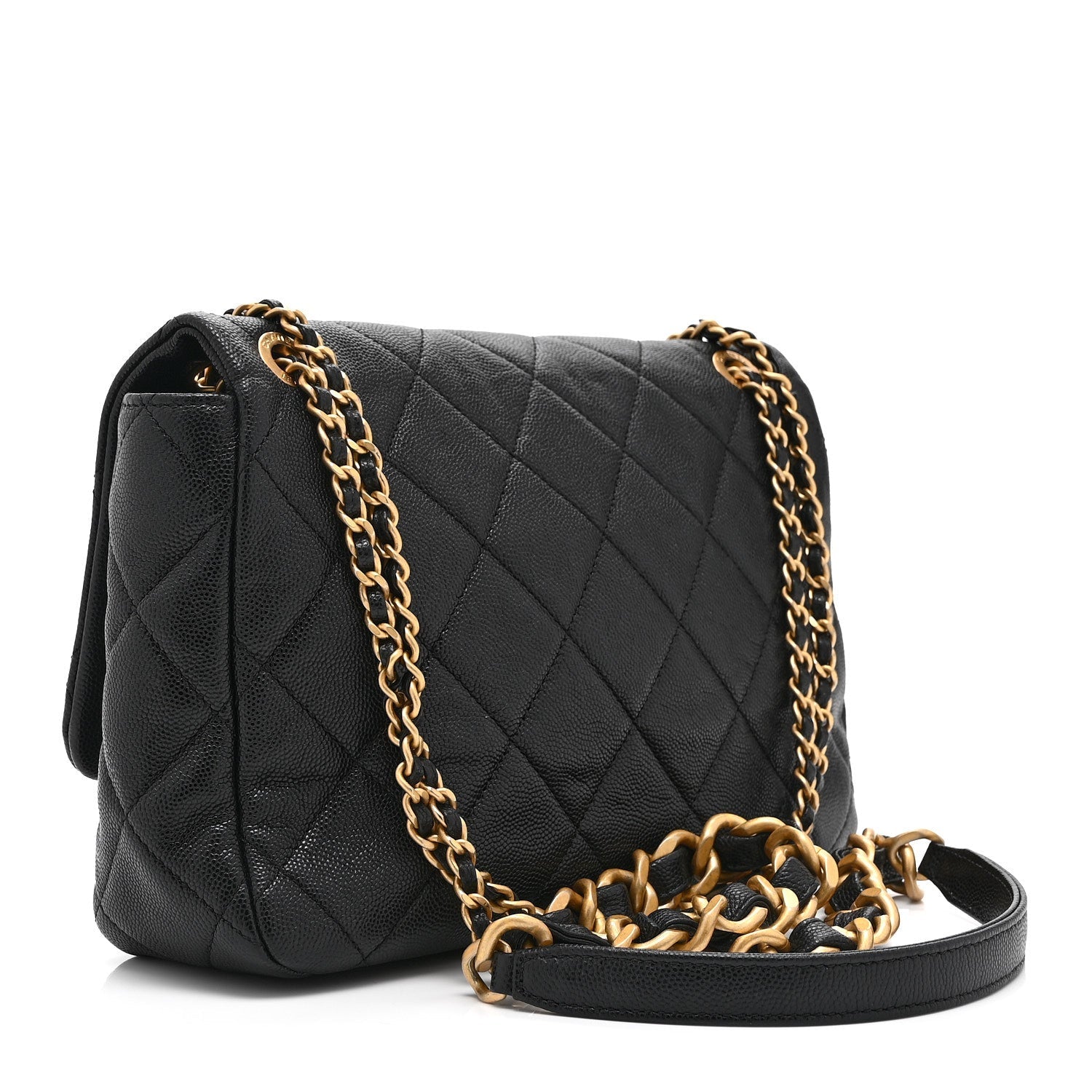 Chanel Caviar Quilted Medium Chain Flap  Black