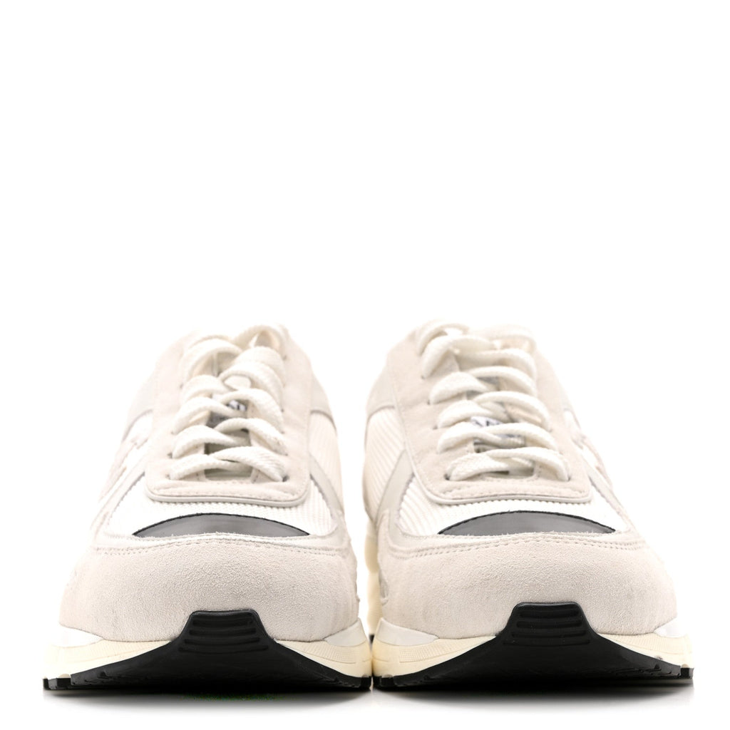 Mixed Fibers Suede Shiny Calfskin Womens CC Sneakers 39 White
