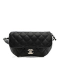 Chanel Calfskin Quilted CC Uniform Flap Belt Bag Black