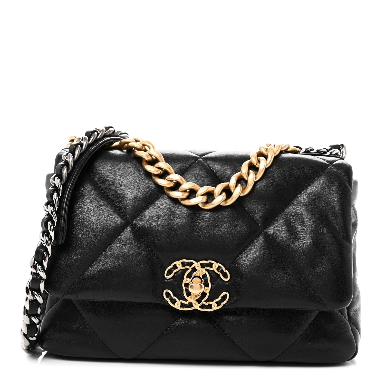 Chanel Lambskin Quilted Medium Chanel 19 Flap Black