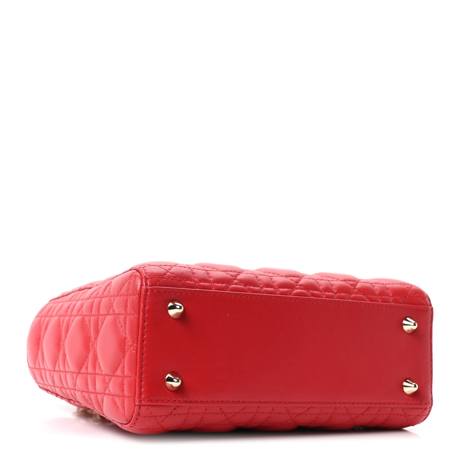 Christian Dior Lambskin Cannage Small Lucky Badges Lady Dior Red