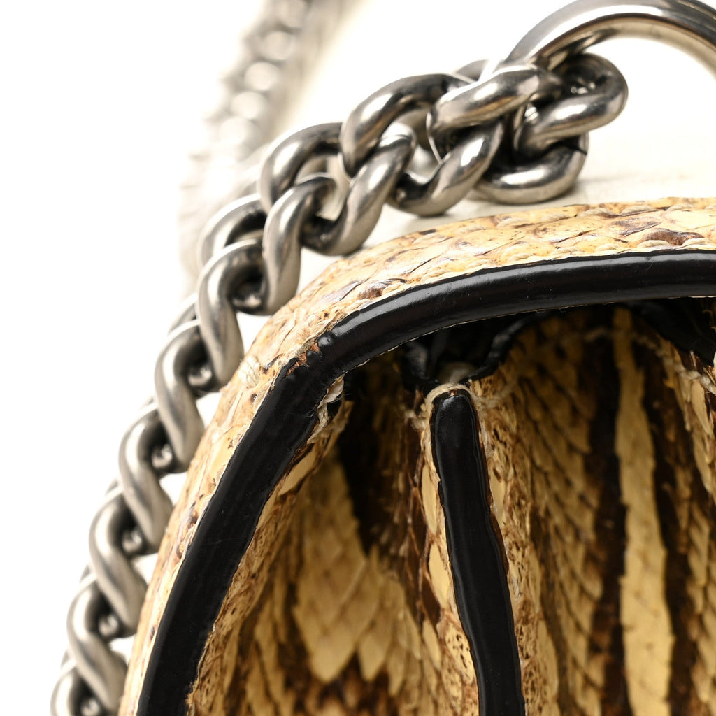 Gucci Calfskin Snakeskin Enamel Small Dionysus Shoulder Bag White Beige Electric Blue