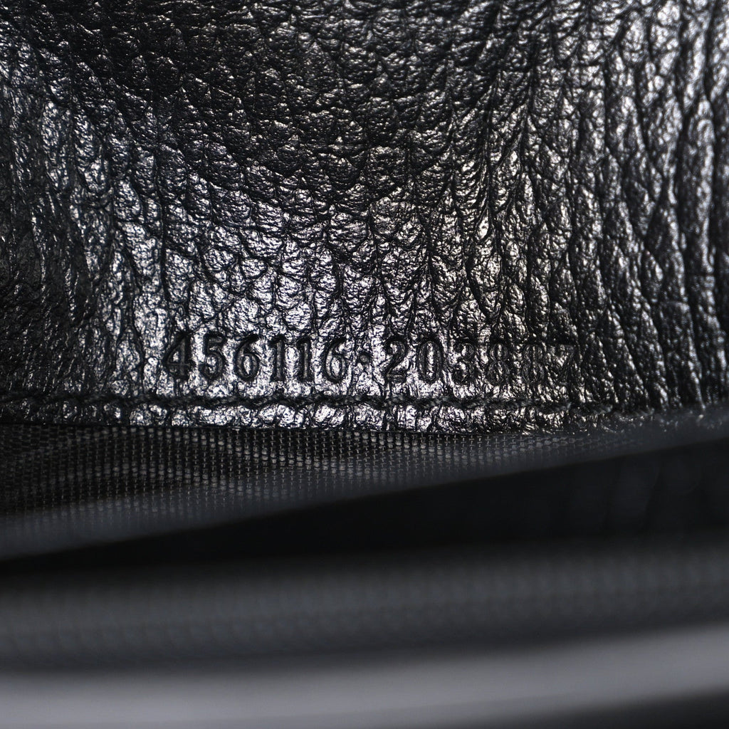 Gucci Dollar Calfskin GG Supreme Monogram GG Marmont Continental Wallet Black Beige Ebony