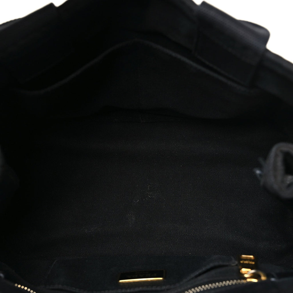 Prada Denim Canapa Logo Tote Black