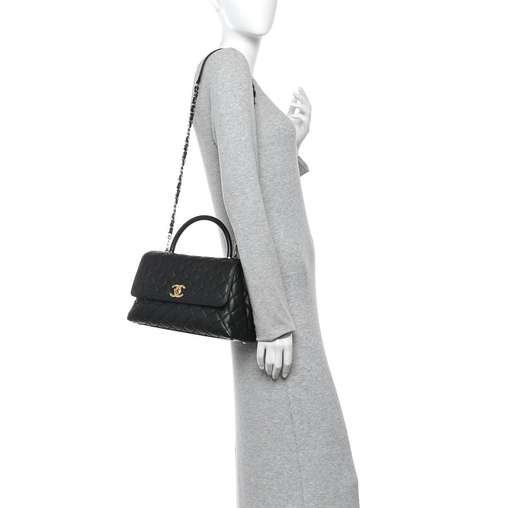 Chanel Caviar Quilted Small Coco Handle Flap Black