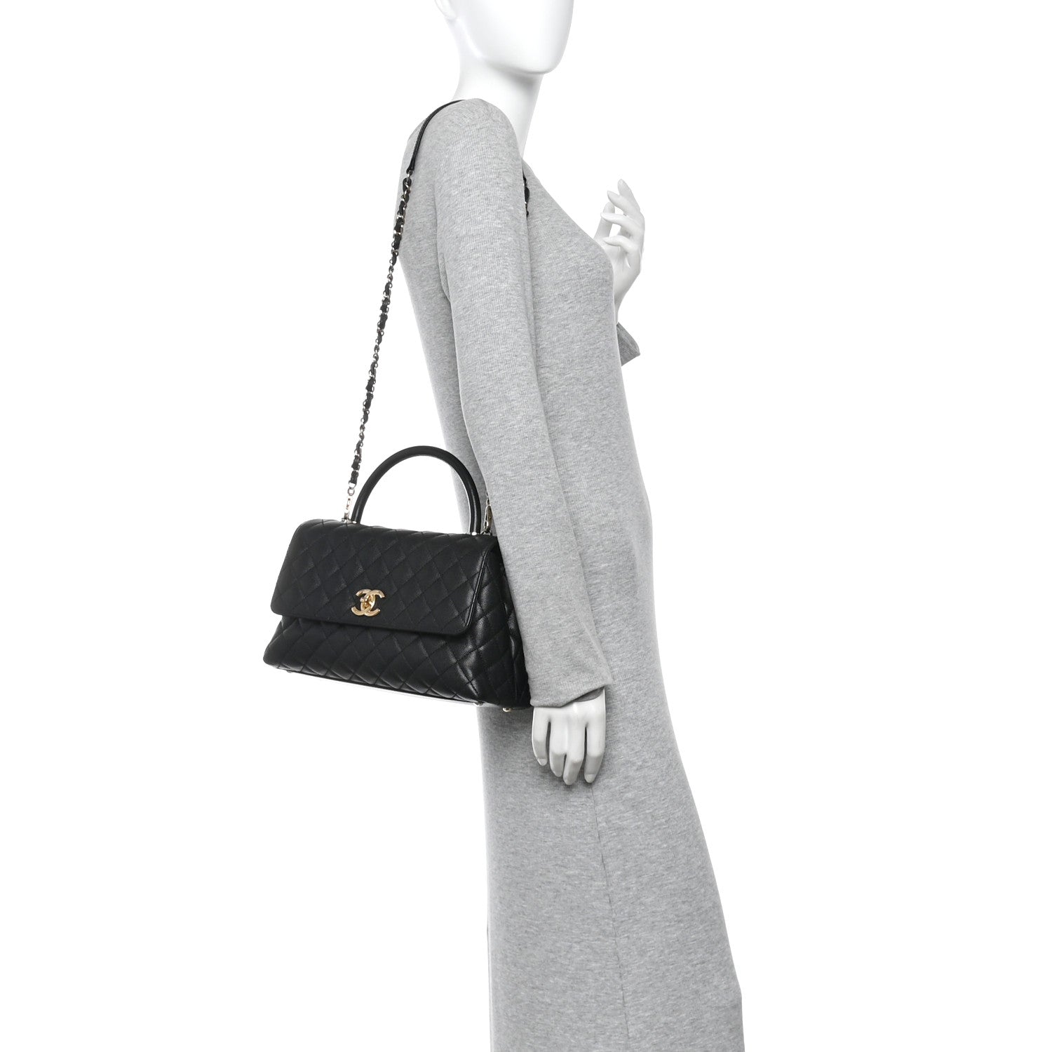 Chanel Caviar Quilted Small Coco Handle Flap Black