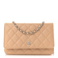 Chanel Caviar Quilted Wallet on Chain WOC Beige