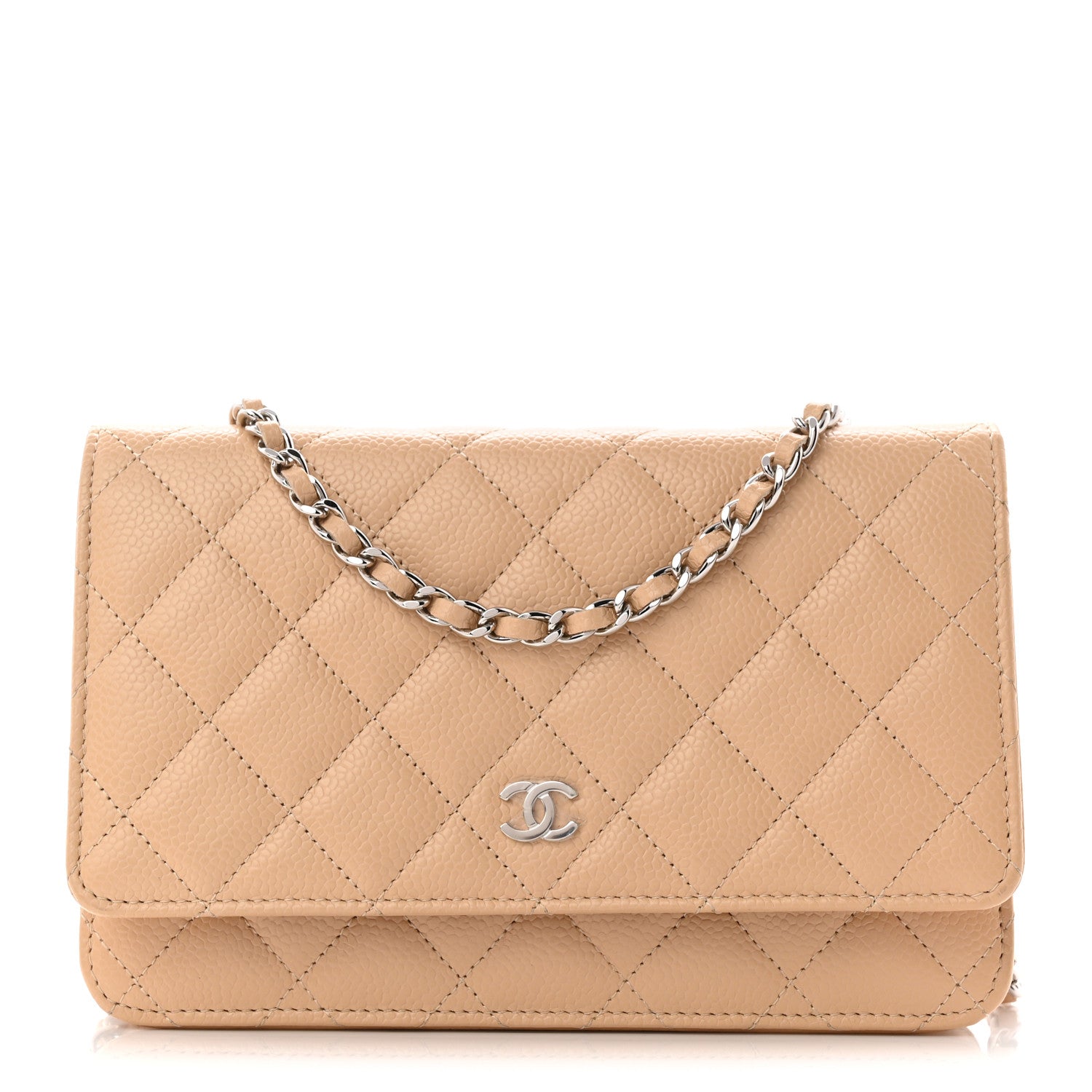 Chanel Caviar Quilted Wallet on Chain WOC Beige