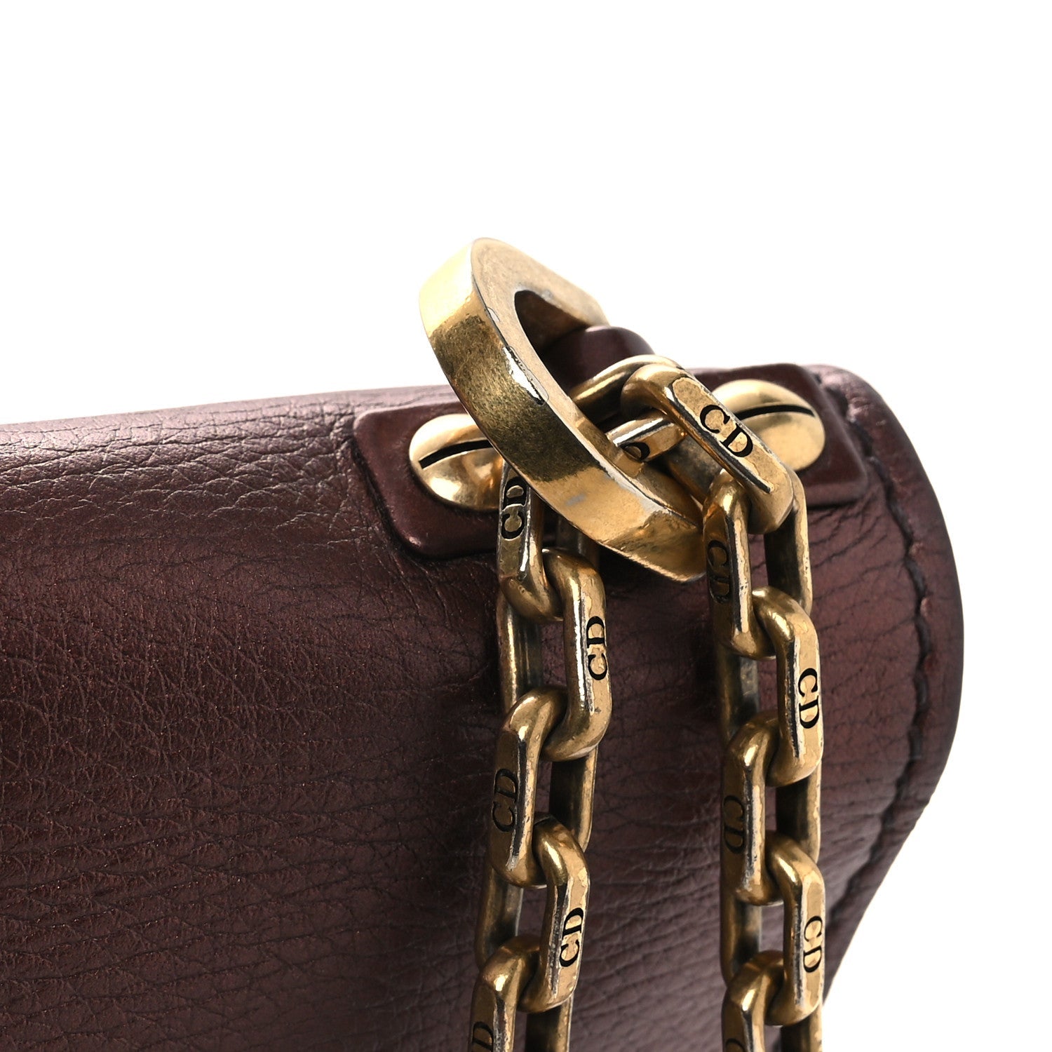 Christian Dior Metallic Calfskin J'Adior Chain Flap Bag Noisette