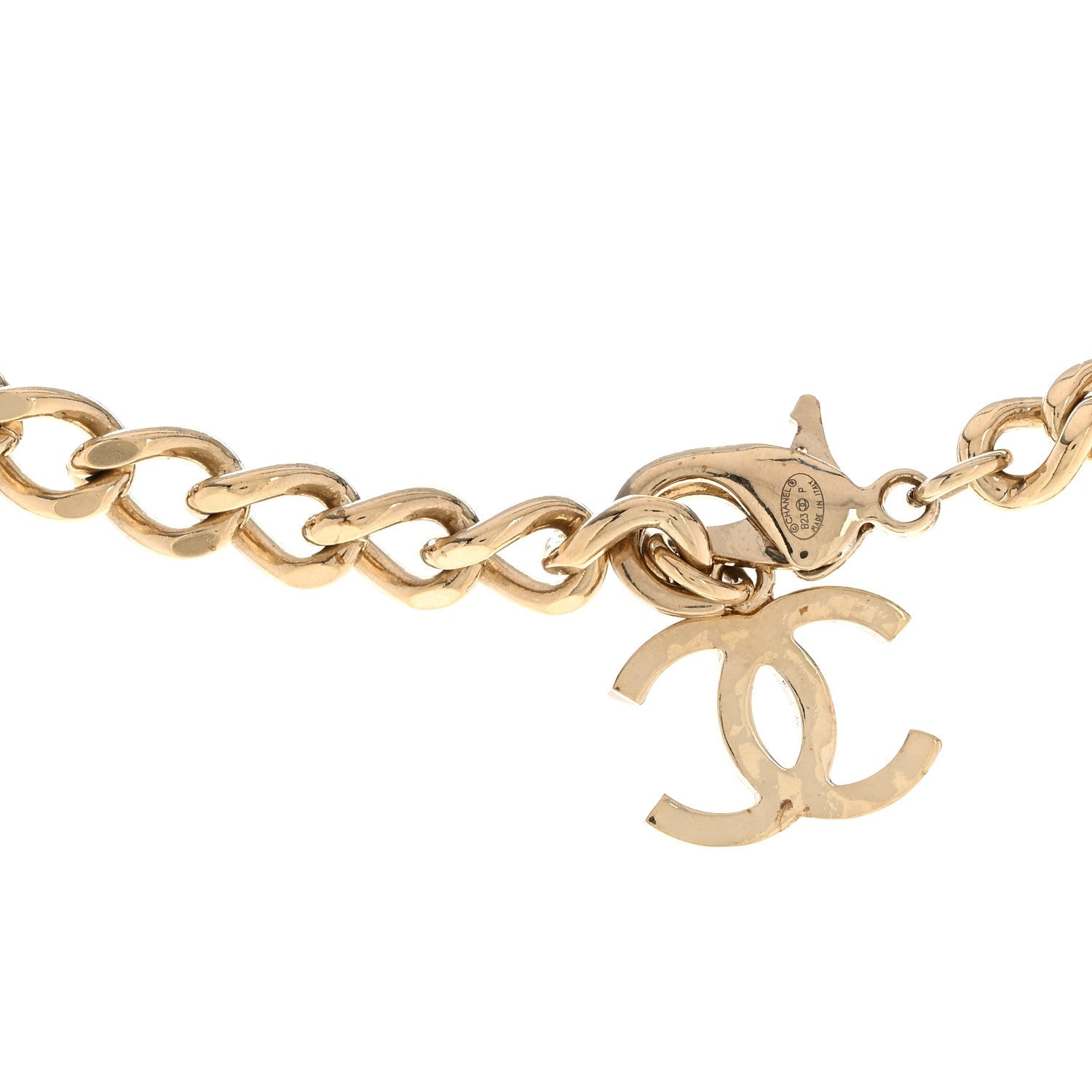 Crystal CC Link Choker Necklace Gold