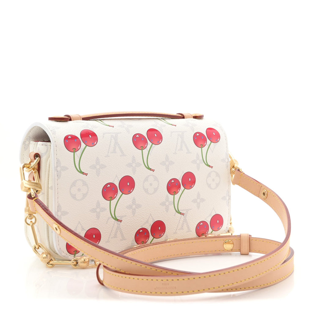 Louis Vuitton LV X TM Monogram Cerises Pochette Metis East West White