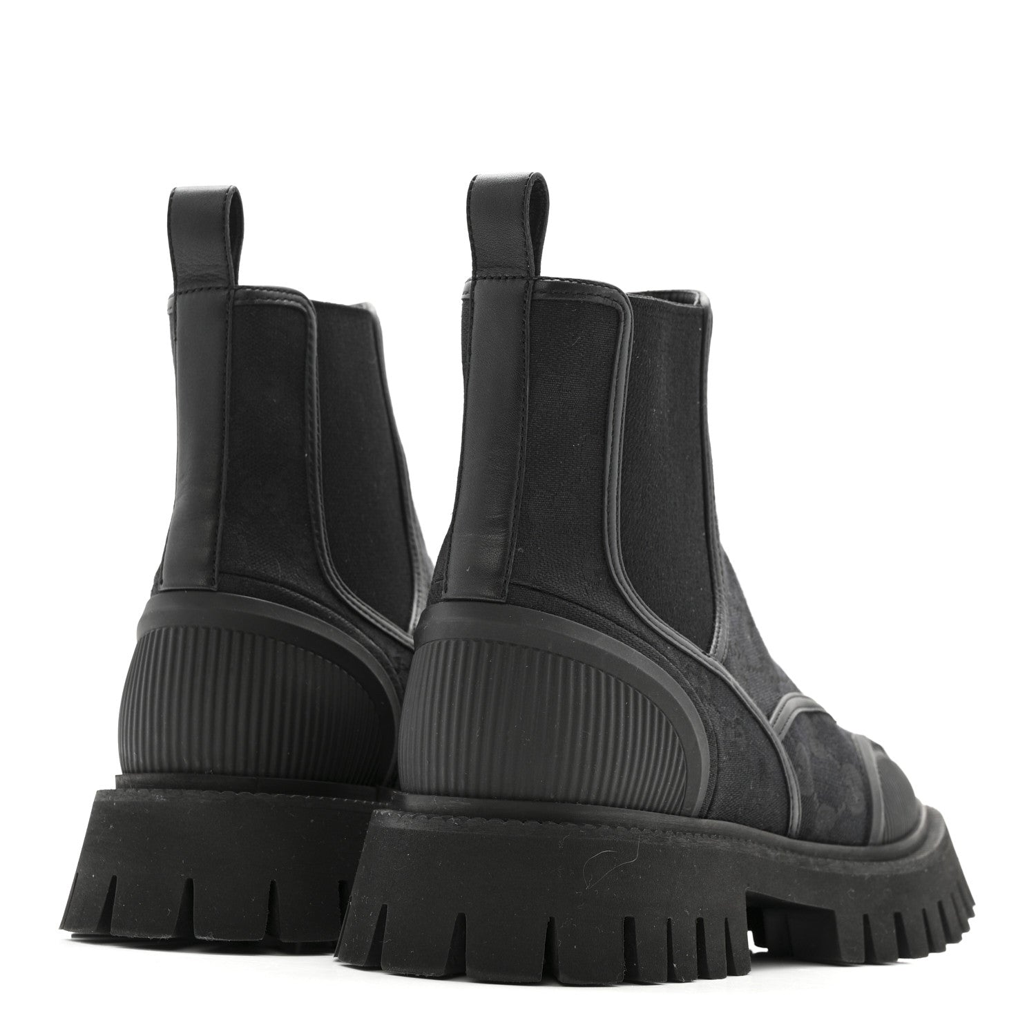 Gucci Canvas Calfskin GG Supreme Ankle Boots 39 Black