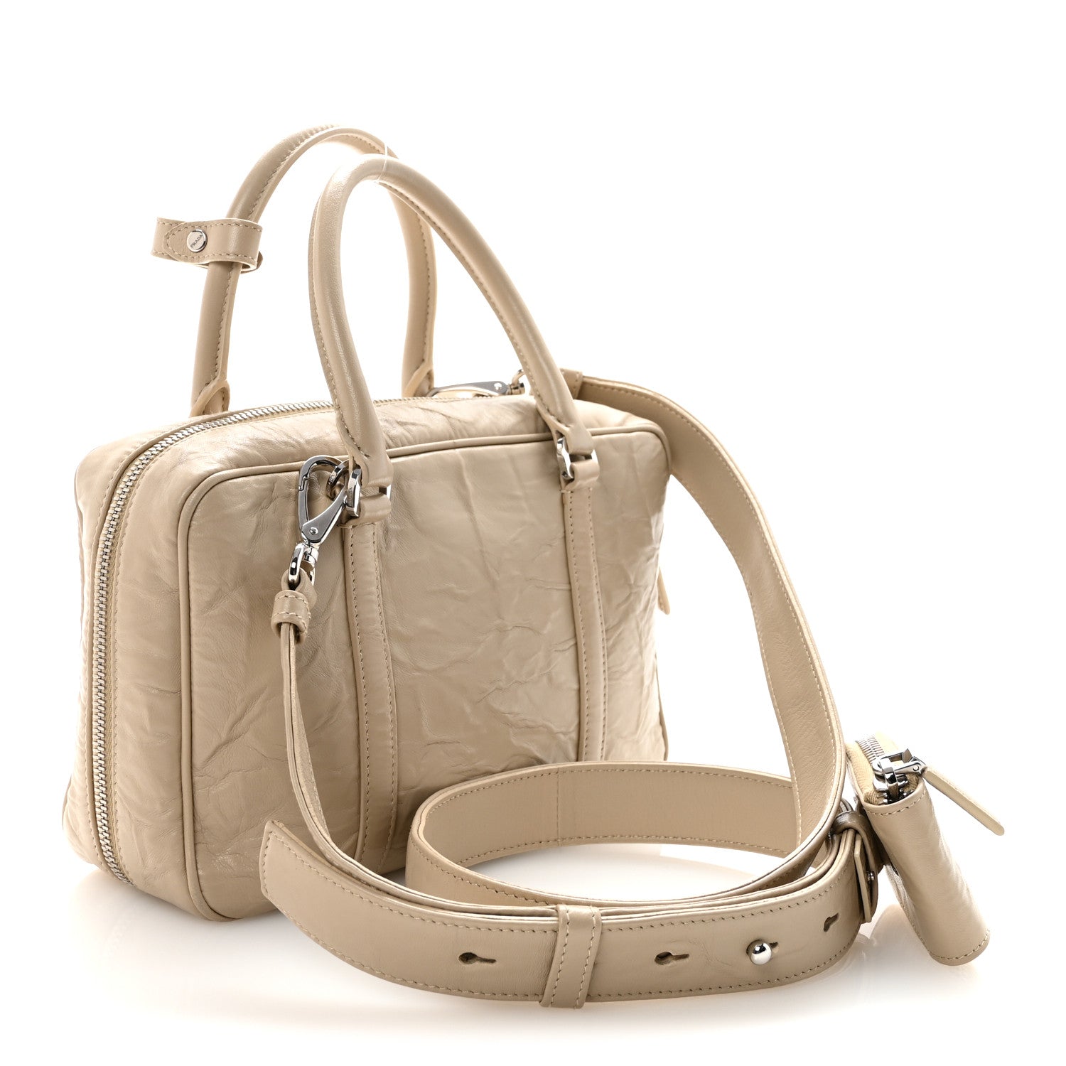 Prada Nappa Antique Medium Re-Edition 2001 Two Handle Bag Deserto