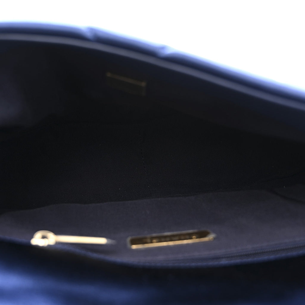 Chanel Satin Quilted Medium Chanel 19 Flap Blue