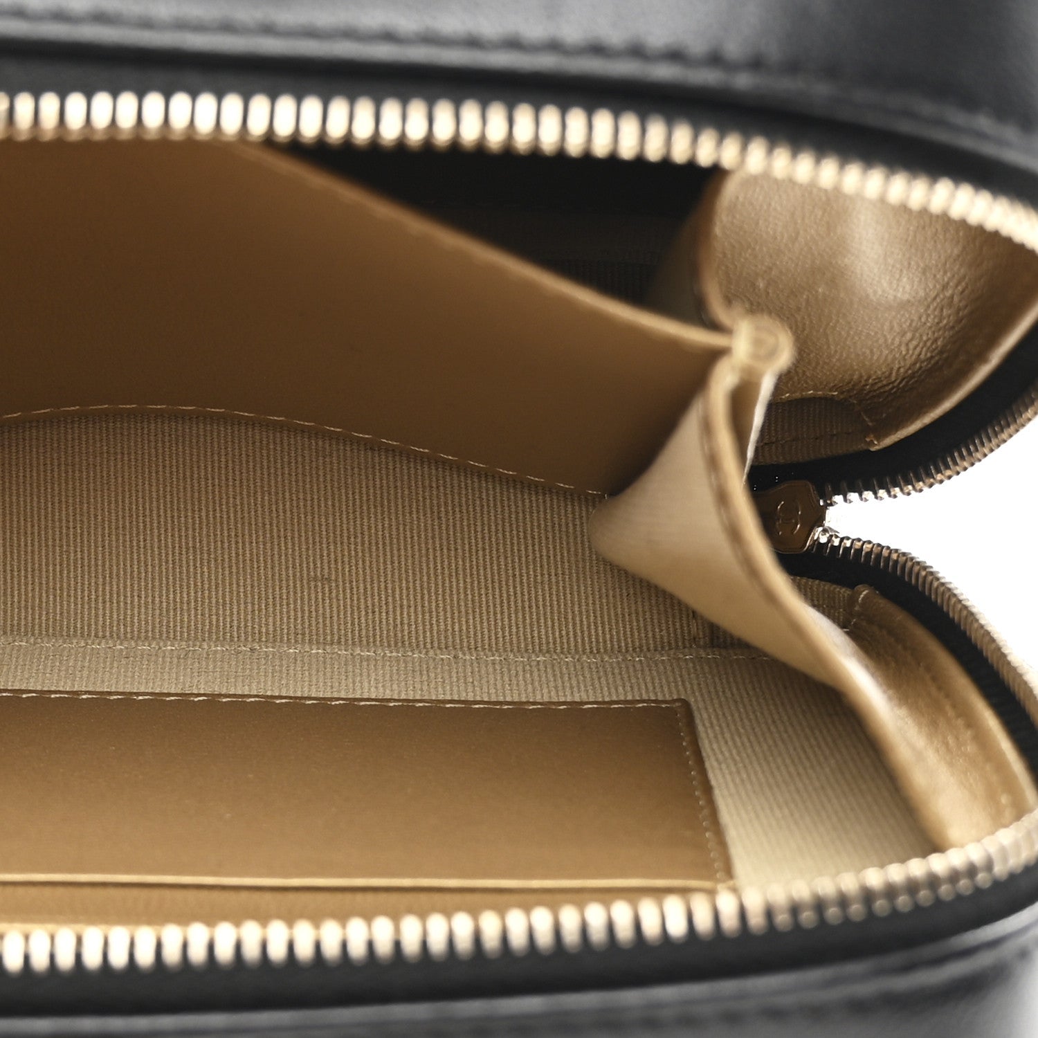 Chanel Lambskin Quilted CC Pearl Crush Camera Case Black
