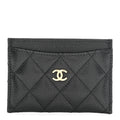 Caviar Quilted Card Holder Black