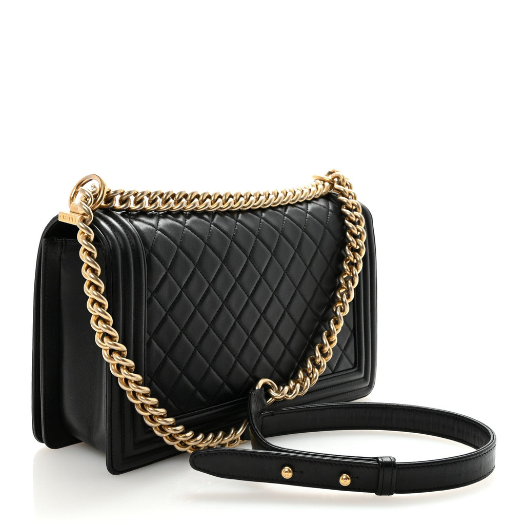 Chanel Lambskin Quilted New Medium Boy Flap Black