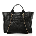 Chanel Calfskin Small Deauville Tote Black